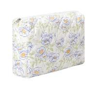 SURBEAV Makeup Bag Cute Cosmetic Bag for Women Girls Floral Coquette Aesthetic Toiletry Bag Travel Make Up Organizer Bag, Blue flower, Flower