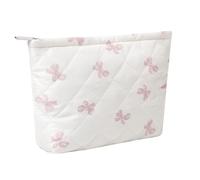 SURBEAV Makeup Bag Cute Cosmetic Bag for Women Girls Floral Coquette Aesthetic Toiletry Bag Travel Make Up Organizer Bag, Bow pink, Flower
