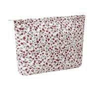 SURBEAV Makeup Bag Cute Cosmetic Bag for Women Girls Floral Coquette Aesthetic Toiletry Bag Travel Make Up Organizer Bag, Red floral, Flower