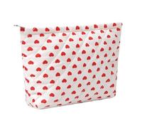SURBEAV Makeup Bag Cute Cosmetic Bag for Women Girls Floral Coquette Aesthetic Toiletry Bag Travel Make Up Organizer Bag, Red heart, Flower