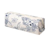 SURBEAV Pencil Case Pen Case Office College School Storage Bag Pouch Holder Box Organizer Makeup Pouch Cosmetic Bag Aesthetic Cute Pencil Case for Girls Boys Kids (flower Navy blue)