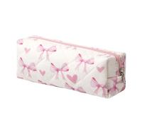 SURBEAV Pencil Case Pen Case Office College School Storage Bag Pouch Holder Box Organizer Makeup Pouch Cosmetic Bag Aesthetic Cute Pencil Case for Girls Boys Kids (Pure White) (Flower-B)