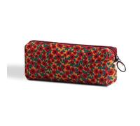SURBEAV Pencil Case Pen Case Office College School Storage Bag Pouch Holder Box Organizer Makeup Pouch Cosmetic Bag Aesthetic floral flower Cute Pencil Case for Girls Boys Kids (Red yellow flower)