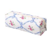 SURBEAV Pencil Case Pen Case Office College School Storage Bag Pouch Holder Box Organizer Makeup Pouch Cosmetic Bag Aesthetic Cute Pencil Case for Girls Boys Kids (flower Blue bow)