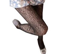 SurBepo Women's High Waist Tights Hollow Out Rhinestone Fishnet Pantyhose Socking - Multicoloured - One Size