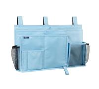Surblue Bedside Caddy Hanging Bed Organizer Storage Bag Pocket for Bunk and Hospital Beds, College Dorm Rooms Baby Bed Rails, Camp 8 Pockets, (Large, Skyblue)