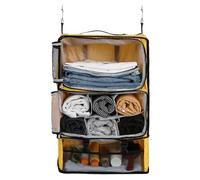 Surblue Hanging Shelves Travel Storage Bag Compression Packing Cube for Suitcase Collapsible with Extension Layer Large Capacity,Yellow,XXL
