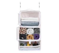 Surblue Hanging Shelves Travel Storage Bag Compression Packing Cube for Suitcase Collapsible with Extension Layer Large Capacity,Pink,XL