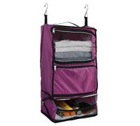Surblue Hanging Shelves Travel Storage Bag Compression Packing Cube for Suitcase Collapsible with Extension Layer Large Capacity,Purple,XL