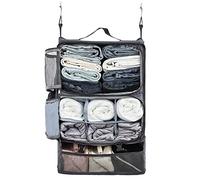 Surblue Hanging Shelves Travel Storage Bag Compression Packing Cube for Suitcase Collapsible with Extension Layer Large Capacity,Grey,XXL