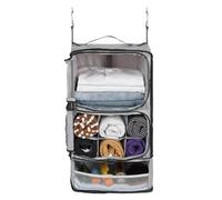 Surblue Hanging Shelves Travel Storage Bag Compression Packing Cube for Suitcase Collapsible with Extension Layer Large Capacity,Lightgrey,XL