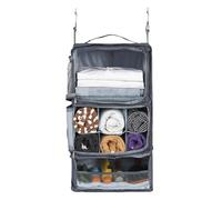 Surblue Hanging Shelves Travel Storage Bag Compression Packing Cube for Suitcase Collapsible with Extension Layer Large Capacity,Grey,XL
