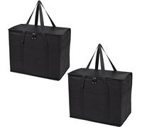 Surbootime Car Insulated Food Bag 30L/Cooler for Catering Delivery/Premium Zippered Grocery Bag - Reusable Large Bottom Reinforced Durable, Keep Food Hot or Cold/Shopping, Camping, Family Picnic 2PCS