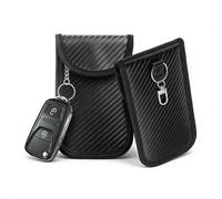 Surborder Shop 2PK Faraday Pouch for Car Keys Faraday Bag,3.5''X5.6''Faraday Cage Protector,Car RFID Signal Blocking, Anti-Theft Pouch Anti-Hacking Case Blocker (Red 1Pack + Black 1Pack)