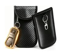 Surborder Shop 2PK Faraday Pouch for Car Keys Faraday Bag,3.5''X5.6''Faraday Cage Protector,Car RFID Signal Blocking, Anti-Theft Pouch Anti-Hacking Case Blocker (Red 1Pack + Black 1Pack)