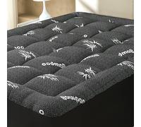 SurChic Queen Size Mattress Topper Viscose Derived from Bamboo, Soft Thick Pillow Top Mattress Pad Cover for Back Pain, Cooling Mattress Protector with 8-21 Inch Deep Pocket, Dark Grey