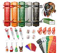 Surcotto 15 Pack DIY Christmas Crackers Kit, Make Your Own Crackers Set, DIY Christmas Crackers Bulk, Xmas Party Cracker Candy Paper Boxes Novelty Decorations with Hats Riddle Cards, No Snap