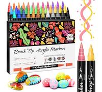 Surcotto Acrylic Paint Pens, Dual Tip Acrylic Paint Markers, Waterproof, Non-Toxic, odorless, Suitable for Paper, Pottery, Stones, Backpacks, Glass, Eggs, Fabrics, Plastics, handicrafts - 36 Colours