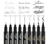 Surcotto Calligraphy Pens Calligraphy set for Beginners 9 Pack Caligraphy Beginners set Caligraphy Pens for Writing,Bullet Journal Accessories,Signature,Illustration,Black Pen Art Writing pens