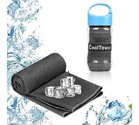 Surcotto Cooling Towel (40"x12"), Cooling Towels for neck, ice Cool Towel Gym towel for men & women, Gift for Golf, Tennis, Running, Marathon Runner, Triathlon,Fitness -Black