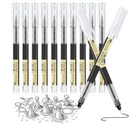 Surcotto Gel Ink Pens, 12pcs 0.5mm Black, Ultra-Fast Drying for Writing, Drawing, and Outlining - Suitable for Students and Office Workers