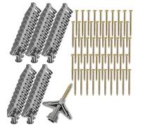 Surcotto Plasterboard Fixings, 100 Pcs Wall Plugs & Screws, Drywall Cavity Wall Fixings Expansion Tube Plastic Anchors Heavy Duty Anti-Rotational Expansion Tube Screws