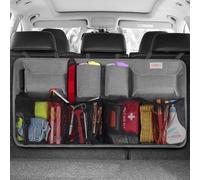 SURDOCA Car Boot Organiser 3rd Gen [7 times Upgrade] Super Capacity Car Organiser, Equipped With [Robust Elastic Net & 4 Magic Stick] Car Boot Tidy Storage Bag, Space Saving Exper,Cation Grey