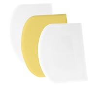 SURDOCA Dough Scraper Bench Scraper - 3P 4.7x3.7 Plastic Flexible Bowl Scraper, Sharp Edge & Angles Cake Scraper. Non-Slip Bakeware Decorating Tools Sculpting & Modeling Tools - White+Yellow+White