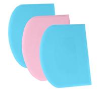 SURDOCA Dough Scraper Bench Scraper - 3P 5.9x4.3 Plastic Flexible Bowl Scraper, Sharp Edge & Angles Cake Scraper. Non-Slip Bakeware Decorating Tools Sculpting & Modeling Tools - Blue+Pink+Blue