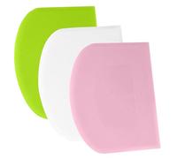 SURDOCA Dough Scraper Bench Scraper - 3P 5.9x4.3 Plastic Flexible Bowl Scraper, Sharp Edge & Angles Cake Scraper. Non-Slip Bakeware Decorating Tools Sculpting & Modeling Tools - Pink+White+Green