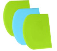 SURDOCA Dough Scraper Bench Scraper - 3P 5.9x4.3 Plastic Flexible Bowl Scraper, Sharp Edge & Angles Cake Scraper. Non-Slip Bakeware Decorating Tools Sculpting & Modeling Tools - Green+Blue+Green