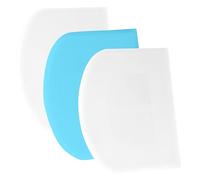 SURDOCA Dough Scraper Bench Scraper - 3P 7.1x4.9 Plastic Flexible Bowl Scraper, Sharp Edge & Angles Cake Scraper. Non-Slip Bakeware Decorating Tools Sculpting & Modeling Tools - White+Blue+White