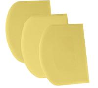 SURDOCA Dough Scraper Bench Scraper - 3P 7.1x4.9 Plastic Flexible Bowl Scraper, Sharp Edge & Angles Cake Scraper. Non-Slip Bakeware Decorating Tools Sculpting & Modeling Tools - Pure Yellow