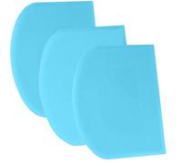 SURDOCA Dough Scraper Bench Scraper - 3P 7.1x4.9 Plastic Flexible Bowl Scraper, Sharp Edge & Angles Cake Scraper. Non-Slip Bakeware Decorating Tools Sculpting & Modeling Tools - Pure Blue
