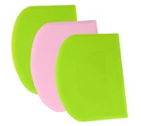 SURDOCA Dough Scraper Bench Scraper - 3P 7.1x4.9 Plastic Flexible Bowl Scraper, Sharp Edge & Angles Cake Scraper. Non-Slip Bakeware Decorating Tools Sculpting & Modeling Tools - Green+Pink+Green