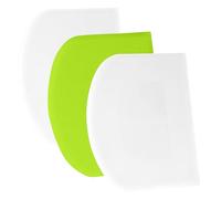 SURDOCA Dough Scraper Bench Scraper - 3P 7.1x4.9 Plastic Flexible Bowl Scraper, Sharp Edge & Angles Cake Scraper. Non-Slip Bakeware Decorating Tools Sculpting & Modeling Tools - White+Green+White