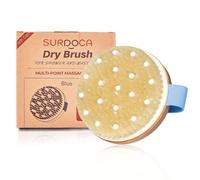 SURDOCA Dry Brushing Body Brush for Lymphatic Drainage, Wet & Dry Body Scrubber, Natural Exfoliating Brush, Blue