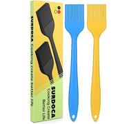 SURDOCA Pastry Brush Basting Brush - 2Pcs 8 in Heat Resistant Silicone Brush for Baking Cooking Food, BPA Free Kitchen Brush for Sauce Butter Oil, Stainless Steel Core Design for Barbecue BBQ Grilling