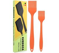 SURDOCA Silicone Basting Brush Pastry Brush - 8.2"+10.1" High Heat Resistant Nonstick Brushes for Kitchen Baking, BPA Free Stainless Steel Core Design - Bakeware Baking Decorating Tools Pastry Brushes