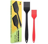 SURDOCA Silicone Pastry Basting Brush - 2Pcs 10 + 8 in Heat Resistant Brush for Baking Cooking Food, BPA Free Kitchen Brush for Sauce Butter Oil, Stainless Steel Core Design for Barbecue BBQ Grilling