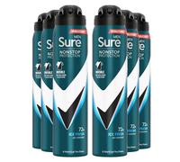 Sure Antiperspirant 72H Nonstop Sweat and Odour Protection Alcohol-Free Body Spray Anti-White Marks with Fresh and Sporty Scent Multi Fragrance Deodorant for Men, 250ml (Invisible Ice Fresh, Buy 6)