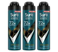 Sure Antiperspirant 72H Nonstop Sweat and Odour Protection Alcohol-Free Body Spray Anti-White Marks with Fresh and Sporty Scent Multi Fragrance Deodorant for Men, 150ml Pack of 3 (Sport Cool)