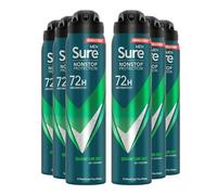 Sure Antiperspirant 72H Nonstop Sweat and Odour Protection Alcohol-Free Body Spray Anti-White Marks with Fresh and Sporty Scent Multi Fragrance Deodorant for Men, 250ml (Quantum Dry, Buy 6)