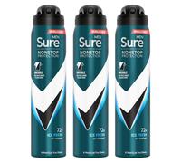 Sure Antiperspirant 72H Nonstop Sweat and Odour Protection Alcohol-Free Body Spray Anti-White Marks with Fresh and Sporty Scent Multi Fragrance Deodorant for Men, 250ml (Invisible Ice Fresh, Buy 3)