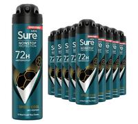 Sure Antiperspirant 72H Nonstop Sweat and Odour Protection Alcohol-Free Body Spray Anti-White Marks with Fresh and Sporty Scent Multi Fragrance Deodorant for Men, 150ml Pack of 12 (Sport Cool)