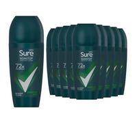 Sure Antiperspirant 72H Nonstop Sweat and Odour Protection Alcohol-Free Roll On with Citrusy, Spicy and Woody Scent Multi Fragrance Deodorant for Men, 50ml Pack of 12 (Quantum Dry)