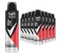 Sure Antiperspirant 96H Maximum Sweat and Odour Protection Alcohol-Free Body Spray Anti-White Marks with Fresh and Sporty Multi Fragrance Deodorant for Men, 150ml Pack of 12 (Sport Active)