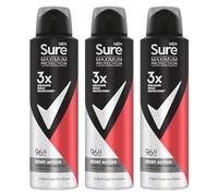 Sure Antiperspirant 96H Maximum Sweat and Odour Protection Alcohol-Free Body Spray Anti-White Marks with Fresh and Sporty Multi Fragrance Deodorant for Men, 150ml (Sport Active)