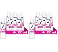 Sure Bright Bouquet Anti-perspirant Aerosol pack of 12 48h protection against sweat and odour MotionSense technology deodorant 150 ml