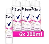 Sure Bright Bouquet Anti-Perspirant Deodorant Spray, 200ml, Pack of 6